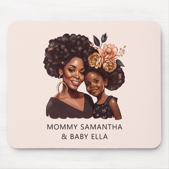 Beautiful Black Mom and Daughter (10) Mouse Pad (Front)