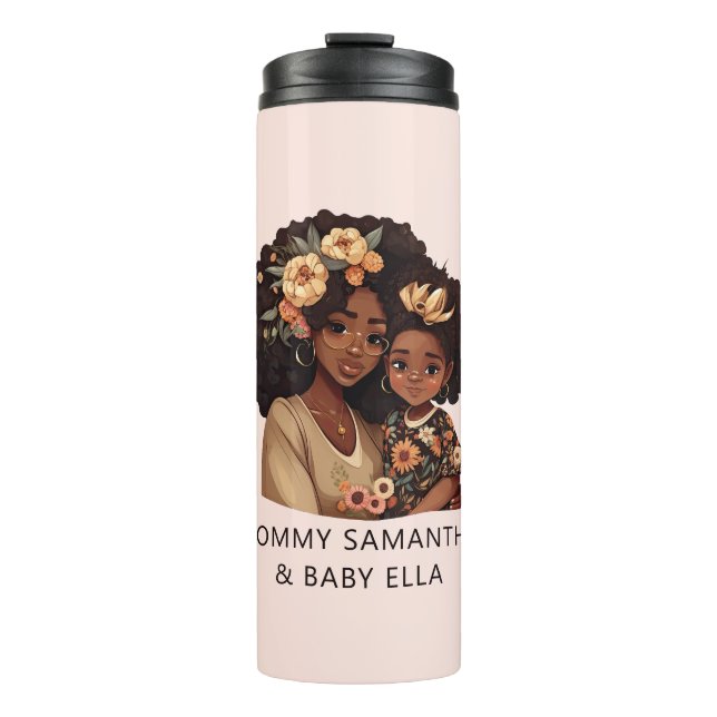 Beautiful Black Mom and Daughter (10) Thermal Tumbler (Front)