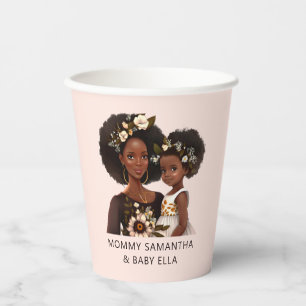 Beautiful Black Mom and Daughter (11) Paper Cups