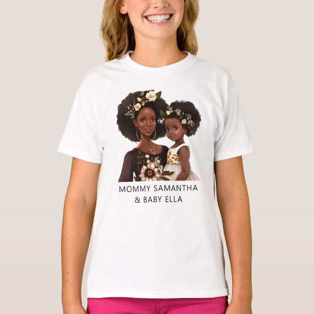 Beautiful Black Mom and Daughter (11) T-Shirt (Front)