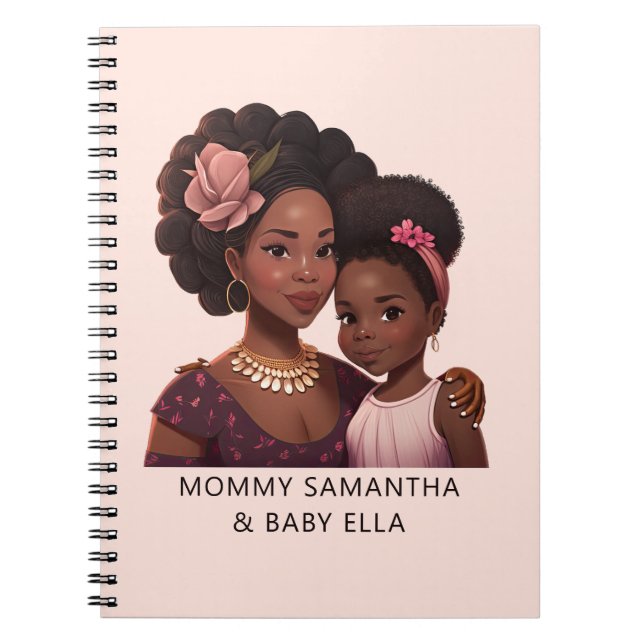 Beautiful Black Mom and Daughter (14) Notebook (Front)