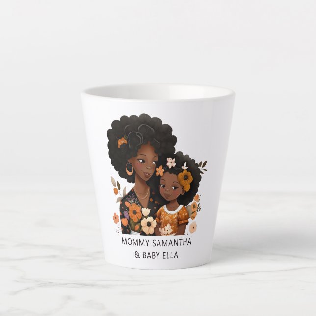 Beautiful Black Mom and Daughter (16) Latte Mug (Front)