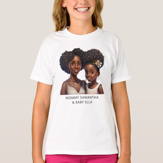 Beautiful Black Mom and Daughter (18) T-Shirt (Front)