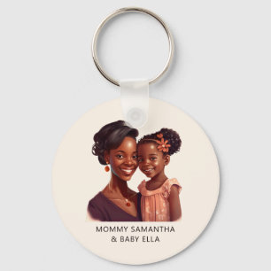 Beautiful Black Mom and Daughter (19) Keychain