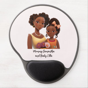 Beautiful Black Mom and Daughter (22) Gel Mouse Pad