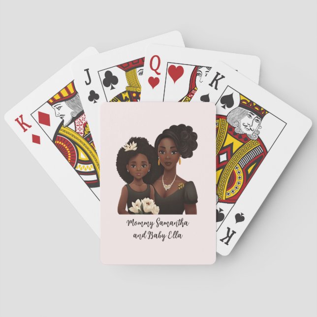 Beautiful Black Mom and Daughter (23) Poker Cards (Back)