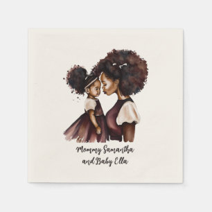 Beautiful Black Mom and Daughter (24) Napkins