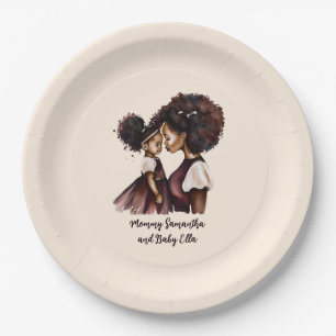 Beautiful Black Mom and Daughter (24) Paper Plates