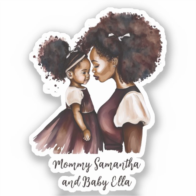 Beautiful Black Mom and Daughter (24) Sticker (Front)