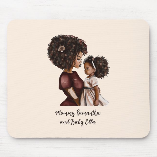 Beautiful Black Mom and Daughter (26) Mouse Pad (Front)