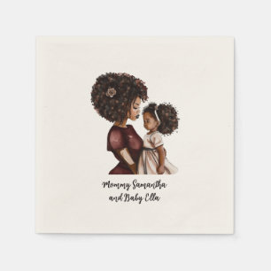 Beautiful Black Mom and Daughter (26) Napkins