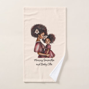 Beautiful Black Mom and Daughter (27) Bath Towel Set