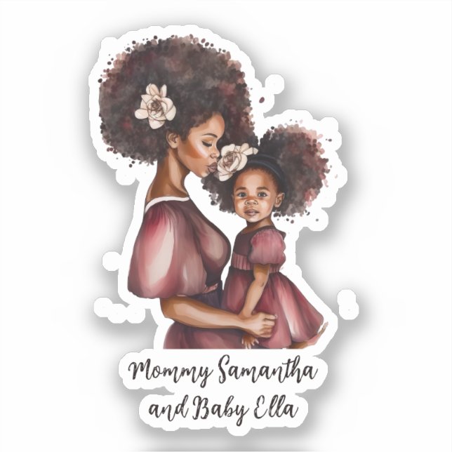 Beautiful Black Mom and Daughter (27) Sticker (Front)