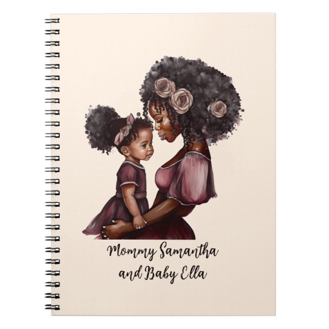 Beautiful Black Mom and Daughter (28) Notebook (Front)