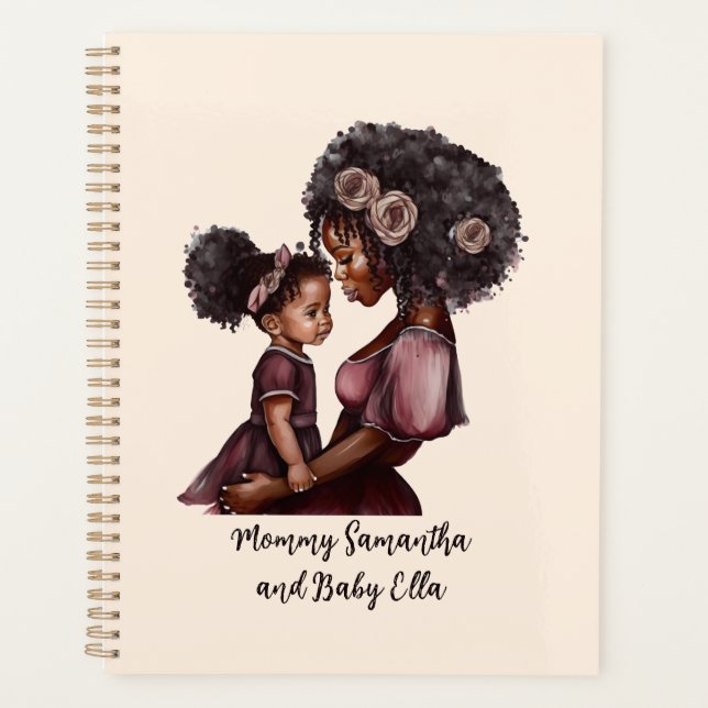 Beautiful Black Mom and Daughter (28) Planner (Front)