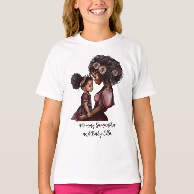 Beautiful Black Mom and Daughter (28) T-Shirt (Front)