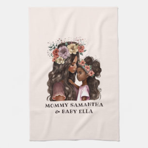 Beautiful Black Mom and Daughter (2) Kitchen Towel