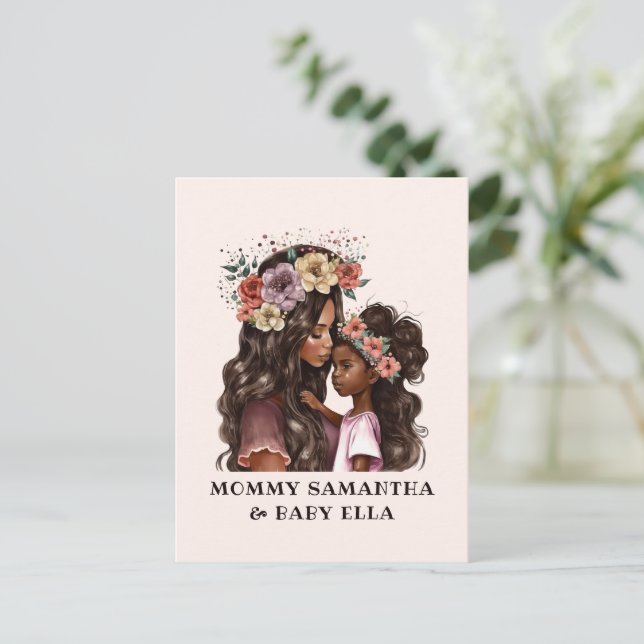 Beautiful Black Mom and Daughter (2) Postcard (Standing Front)