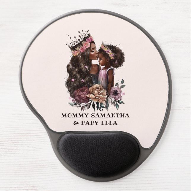 Beautiful Black Mom and Daughter (3) Gel Mouse Pad (Front)