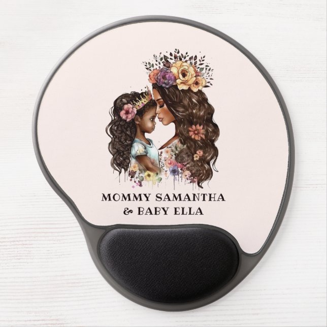 Beautiful Black Mom and Daughter (4) Gel Mouse Pad (Front)