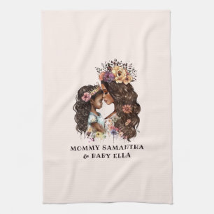 Beautiful Black Mom and Daughter (4) Kitchen Towel