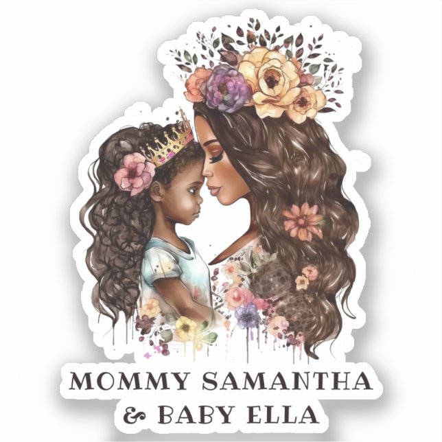 Beautiful Black Mom and Daughter (4) Sticker (Front)