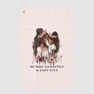 Beautiful Black Mom and Daughter (5) Golf Towel