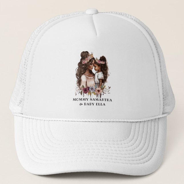 Beautiful Black Mom and Daughter (5) Trucker Hat (Front)