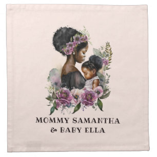 Beautiful Black Mom and Daughter (6) Cloth Napkin