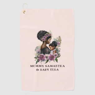Beautiful Black Mom and Daughter (6) Golf Towel