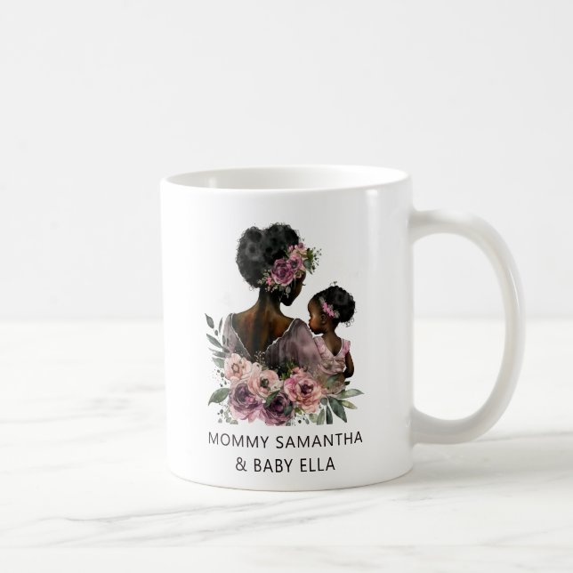 Beautiful Black Mom and Daughter (8) Coffee Mug (Right)