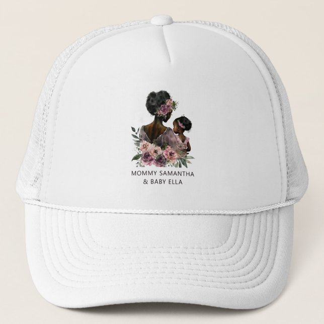 Beautiful Black Mom and Daughter (8) Trucker Hat (Front)