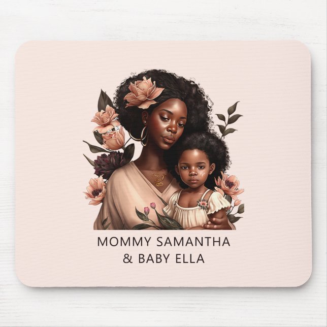 Beautiful Black Mom and Daughter (9) Mouse Pad (Front)