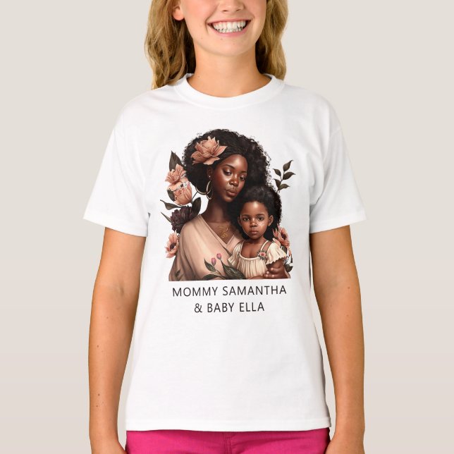 Beautiful Black Mom and Daughter (9) T-Shirt (Front)