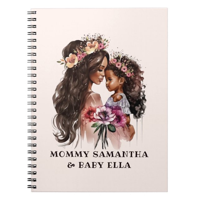 Beautiful Black Mom and Daughter Notebook (Front)