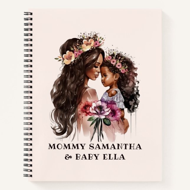 Beautiful Black Mom and Daughter Notebook (Front)