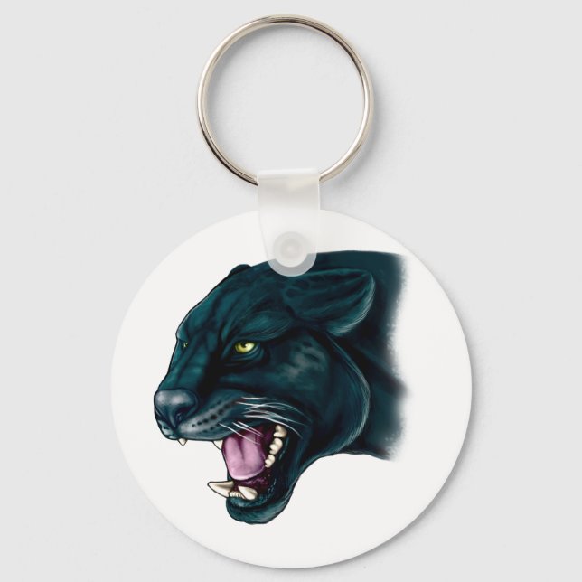 Beautiful Black Panther Keychain (Front)