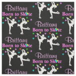 BEAUTIFUL BLACK PERSONALIZED ICE SKATING FABRIC