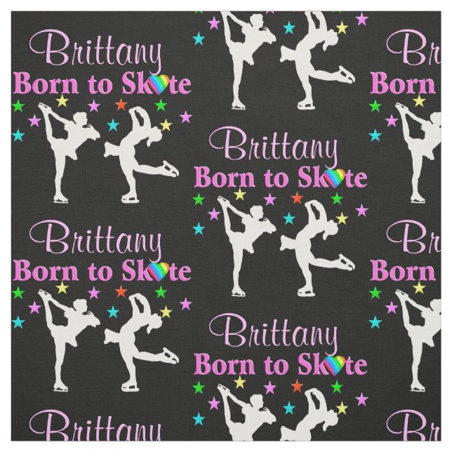 BEAUTIFUL BLACK PERSONALIZED ICE SKATING FABRIC (Swatch)