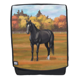 Beautiful Black Quarter Horse Stallion Backpack