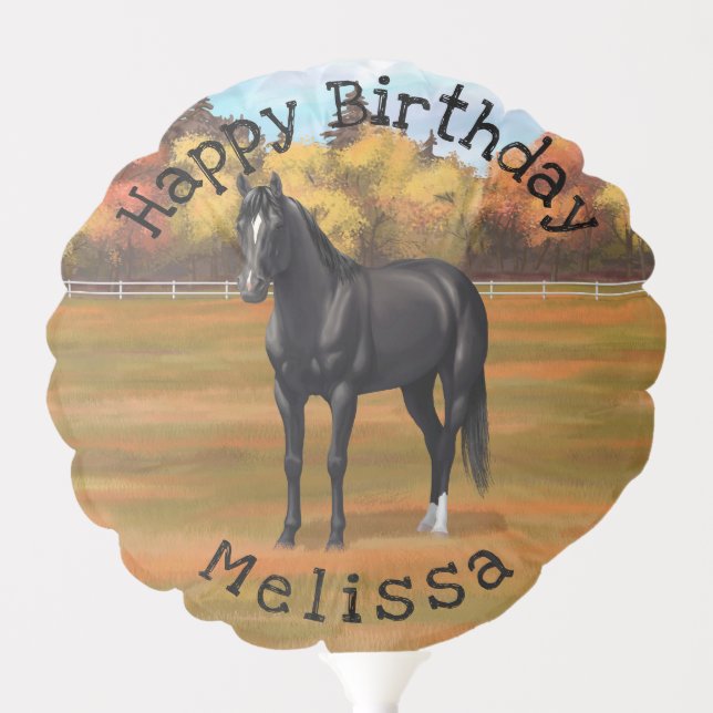 Beautiful Black Quarter Horse Stallion Balloon (Front)