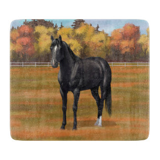 Beautiful Black Quarter Horse Stallion Cutting Board