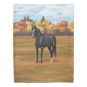 Beautiful Black Quarter Horse Stallion Duvet Cover