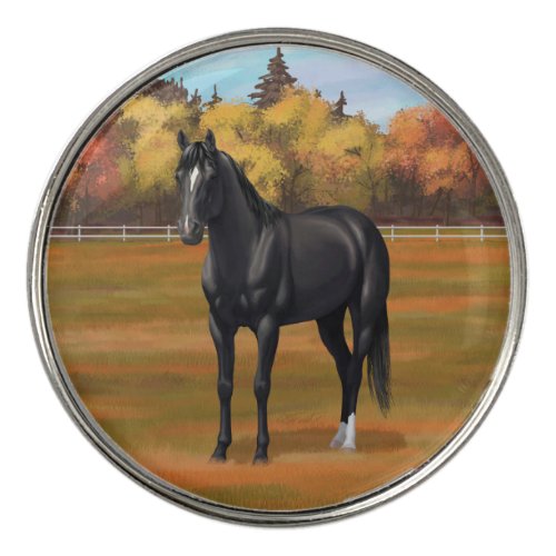 Beautiful Black Quarter Horse Stallion Golf Ball Marker