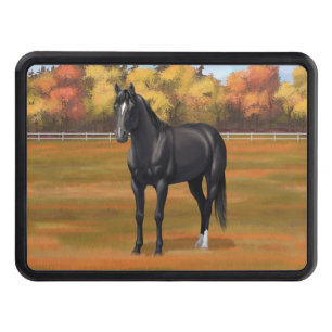 Beautiful Black Quarter Horse Stallion Hitch Cover
