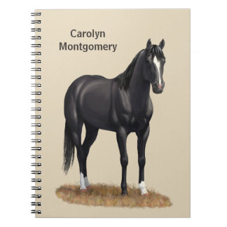 Beautiful Black Quarter Horse Stallion Notebook