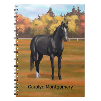 Beautiful Black Quarter Horse Stallion Notebook