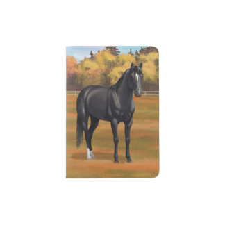 Beautiful Black Quarter Horse Stallion Passport Holder