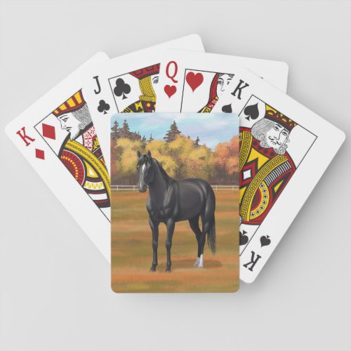 Beautiful Black Quarter Horse Stallion Poker Cards