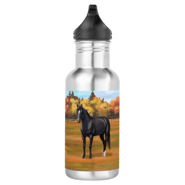 Beautiful Black Quarter Horse Stallion Stainless Steel Water Bottle (Right)